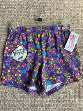 Soffe Purple Graphic Athletic 100% Cotton Cheer Shorts XSmall Circa 2011